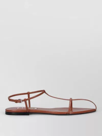 Jil Sander Sandals Heel Open Toe Strappy Ankle Strap In Brown