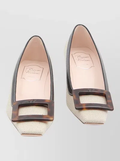 Roger Vivier Belle Vivier Décolleté In Canvas In Neutral