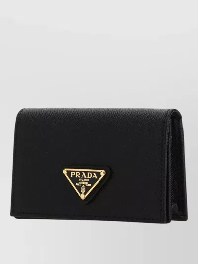 Prada Leather Card Holder Fold Over Design