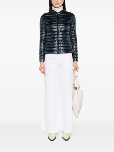 Herno Nylon Short Down Jacket In Blue