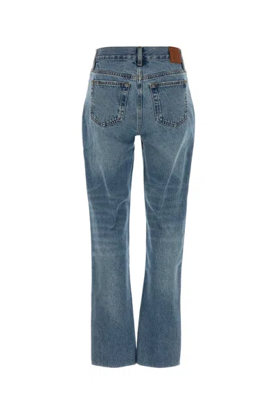 Anine Bing Bruno Denim Five Pocket Belt Loop Jeans In Blue