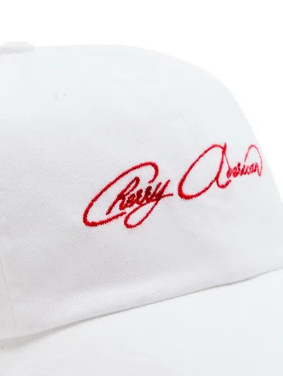 Cherry La Embroidered Hat In White