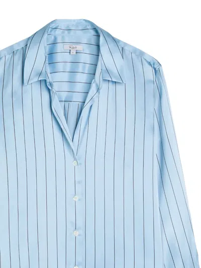 Rails Dorian Silk Shirt In Skyline Stripe In Blue