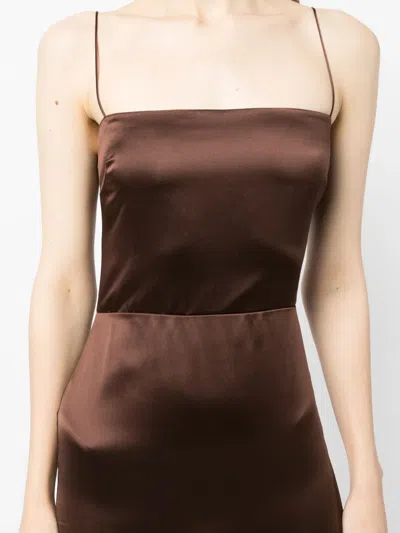 Reformation Frankie Sleeveless Silk Dress In Brown