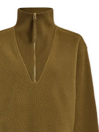 Varley Jaylin Half-zip Fleece Sweatshirt In Brown