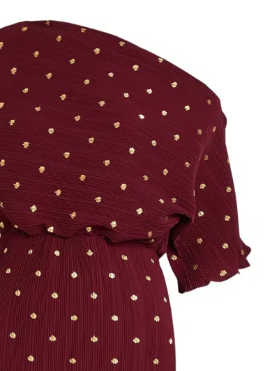 Never Fully Dressed Tilly One-shoulder Polka-dot Maxi Dress In Red