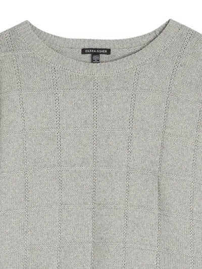 Eileen Fisher Check Cotton And Cashmere-blend Jumper In Gray