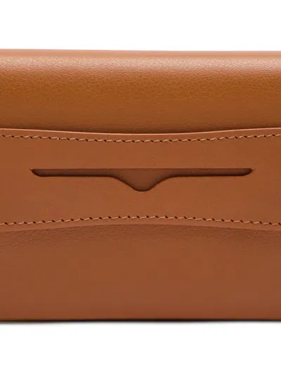 Jw Anderson Stitched Tab Wallet In Brown