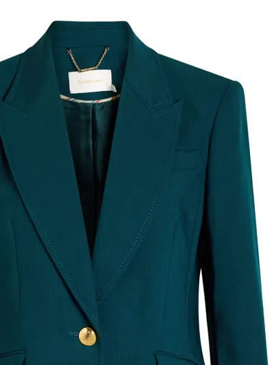 Zimmermann Rebellion Stretch-wool Blazer In Green