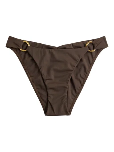 Away That Day Sorrento Ruched Bikini Briefs In Brown