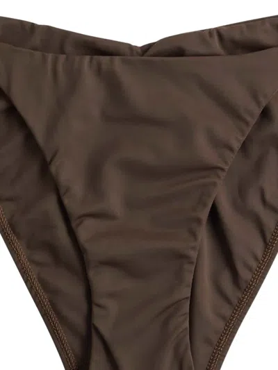 Away That Day Sorrento Ruched Bikini Briefs In Brown