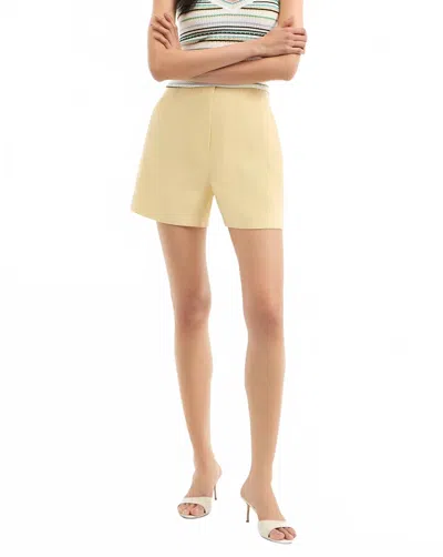 Veronica Beard Brit Stretch-linen Short In Chamomile In Yellow