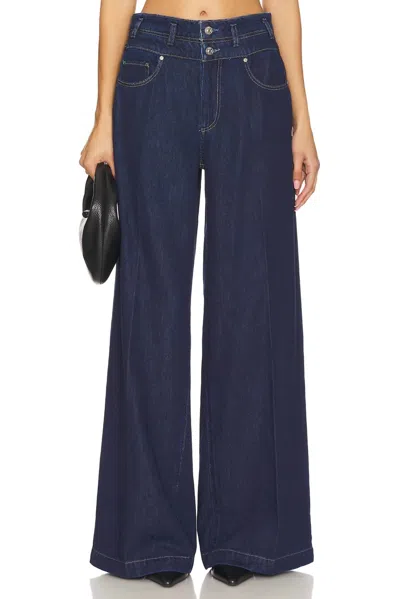 Paige Portia With Double Waistband Jean In Michiru In Blue