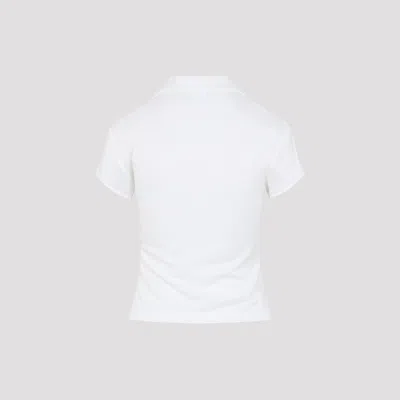 Courrèges Cropped Polo Shirt Collar Short Sleeves V Neck In Animal Print