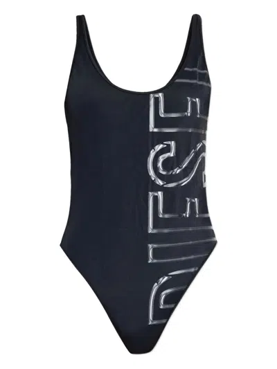 Diesel Pamela-d-core Logo Swimsuit In Black