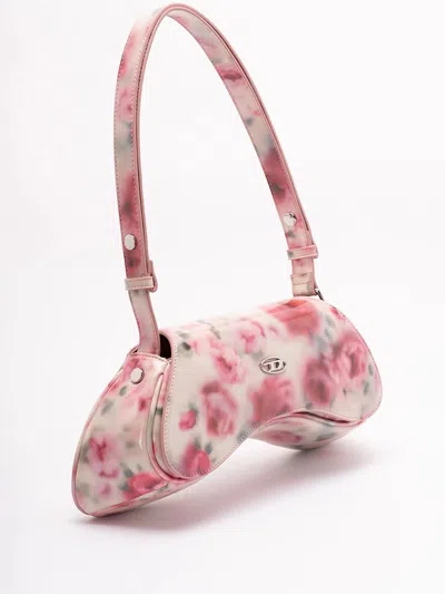 Diesel White And Pink Play Polyurethane Handbag In Neutral