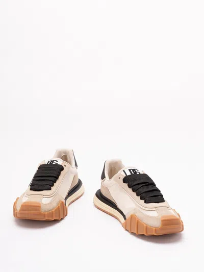 Dolce & Gabbana Dg Athletic Black Low Top Sneakers With Logo Patch On The Tongue And Maxi Logo On The Side In Suede 