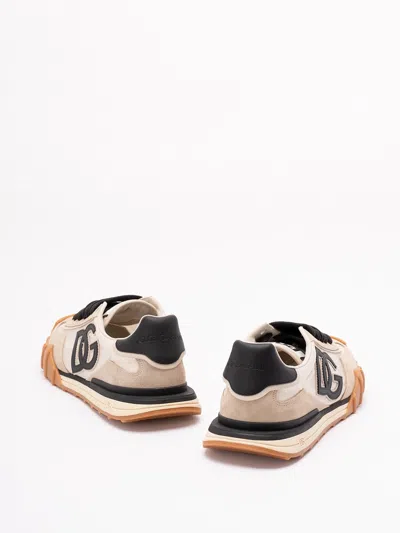 Dolce & Gabbana Dg Athletic Black Low Top Sneakers With Logo Patch On The Tongue And Maxi Logo On The Side In Suede 