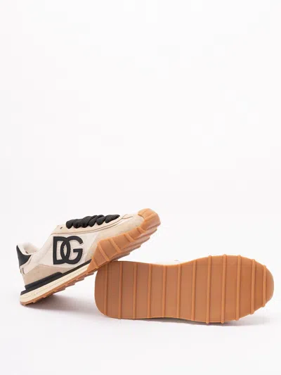 Dolce & Gabbana Dg Athletic Black Low Top Sneakers With Logo Patch On The Tongue And Maxi Logo On The Side In Suede 