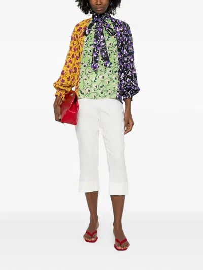 La Doublej Floral-pattern Blouse In Multi