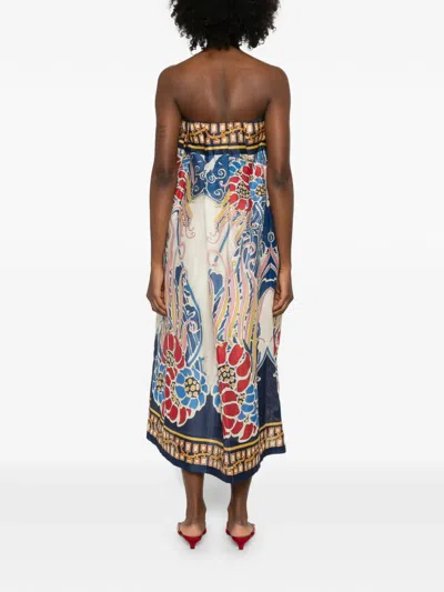 La Doublej Geometric-pattern Midi Dress In Multi