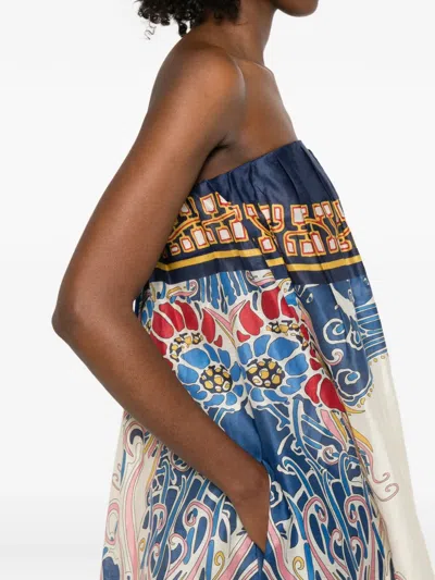 La Doublej Geometric-pattern Midi Dress In Multi