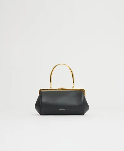 Mansur Gavriel Pina Metal Handle Evening Mini Bag In Black