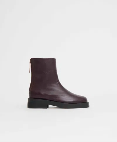 Mansur Gavriel Marion Boots Mocha In Burgundy