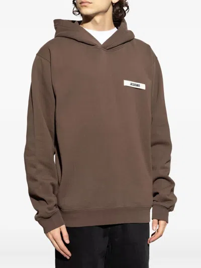 Jacquemus Le Hoodie Gros Grain In Brown
