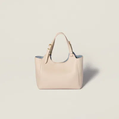 Miu Miu Leather Handbag In Neutral