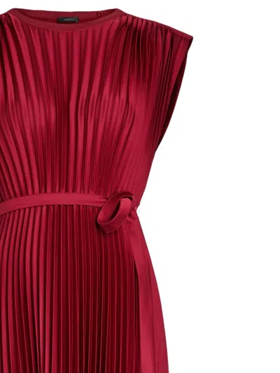Joseph Volta Sleeveless Pleated Midi Dress In Red
