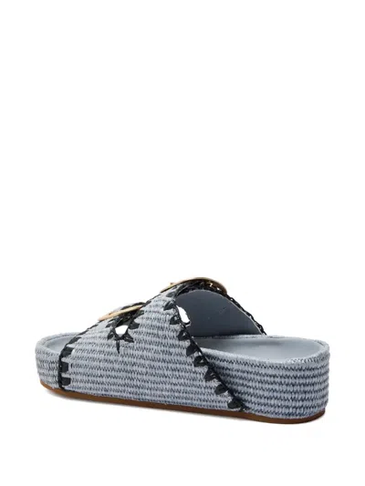 Loeffler Randall Women's Theo 40mm Cotton-blend Platform Sandals In Gray