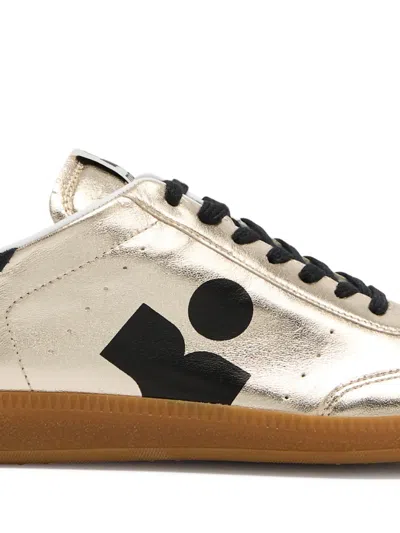 Isabel Marant Kaycee Logo-detail Sneakers In Gold