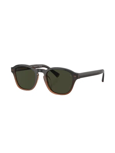 Brunello Cucinelli Bc4006s Round-frame Sunglasses In Brown