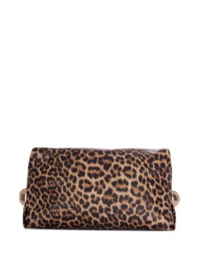 Liu •jo Leopard Handle Clutch Bag In Purple