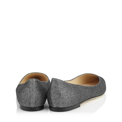 ROMY FLAT Anthracite Lamé Glitter Fabric Pointy Toe Flats