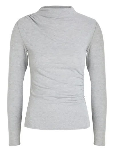 Rails Draped-effect Roll-neck T-shirt In Gray