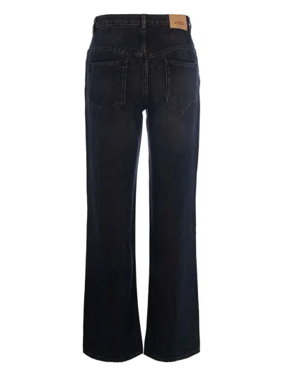 Isabel Marant Distressed Denim Trousers With Wide-leg Design In Black