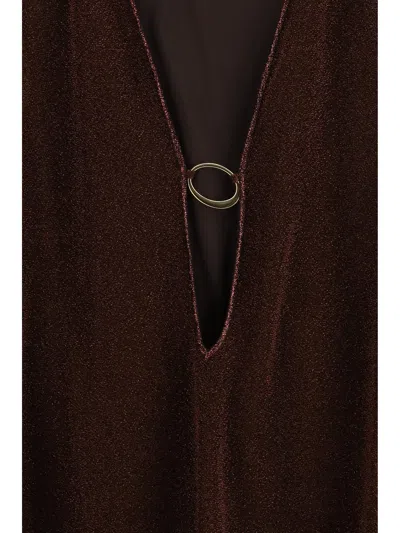 Oseree Lumiere O-kaftan Mini Dress In Brown
