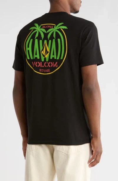Volcom Aloha Hawaii Graphic T-shirt In Black