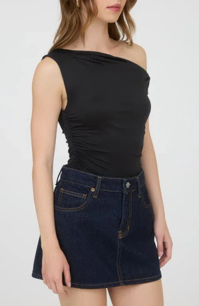 Blu Pepper One-shoulder Top In Black