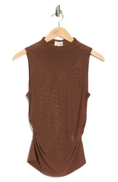 Sunday Edition Mesh Top In Brown