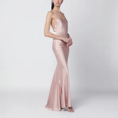 The Andamane Peony-coloured Ninfea Dress With Back Draping In Pink
