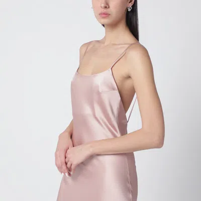 The Andamane Peony-coloured Ninfea Dress With Back Draping In Pink