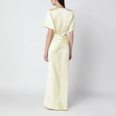 The Andamane Vanilla-coloured Iris Dress With Draping In Yellow