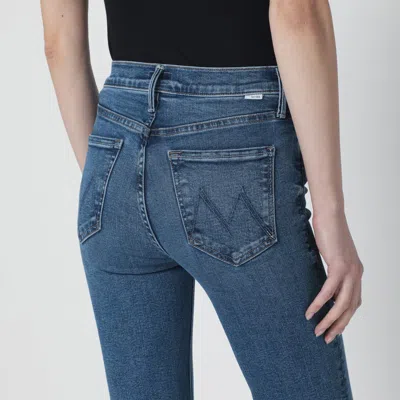 Mother Doozy Sneak Fray Flared Jeans In Blue