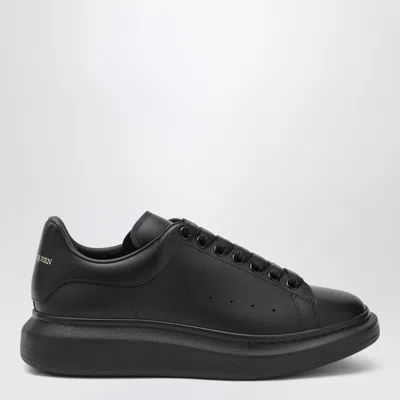 Alexander Mcqueen Black Oversize Sneakers With Logo Lettering On The Heel In Leather Man In Black