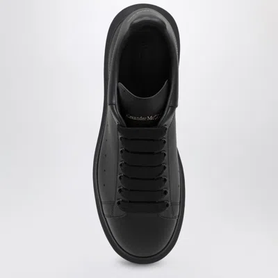 Alexander Mcqueen Black Oversize Sneakers With Logo Lettering On The Heel In Leather Man In Black