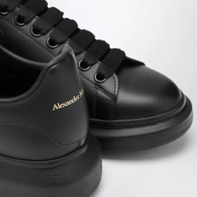 Alexander Mcqueen Black Oversize Sneakers With Logo Lettering On The Heel In Leather Man In Black