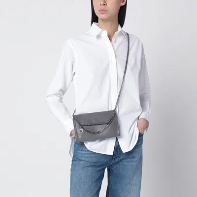 Stella Mccartney Falabella Crossbody Wallet Bag In Dark Barolo In Gray